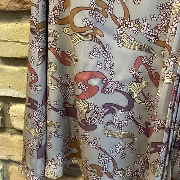 original penguin by munsingwear pleated gray floral silk skirt nwt Mrsp $250 10 - Picture 4 of 11